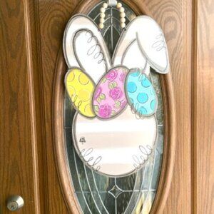 Striped Easter Bunny Door Hanger-Unique Easter Door Hanger